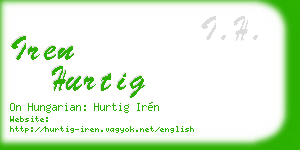 iren hurtig business card